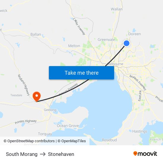 South Morang to Stonehaven map