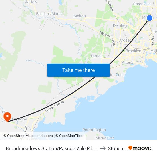 Broadmeadows Station/Pascoe Vale Rd (Broadmeadows) to Stonehaven map