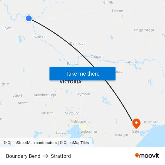 Boundary Bend to Stratford map
