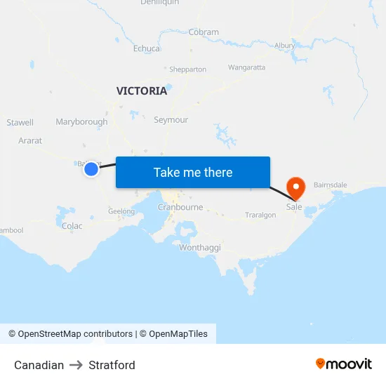 Canadian to Stratford map