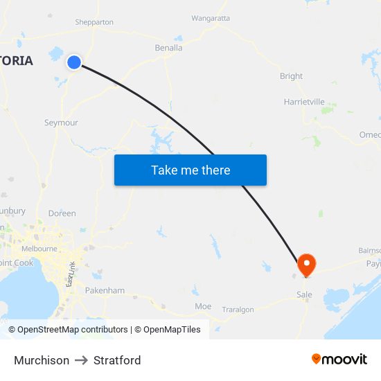 Murchison to Stratford map