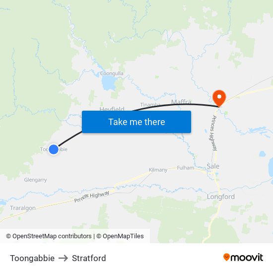 Toongabbie to Stratford map