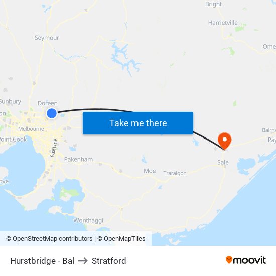 Hurstbridge - Bal to Stratford map