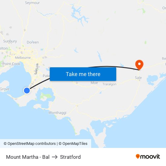 Mount Martha - Bal to Stratford map