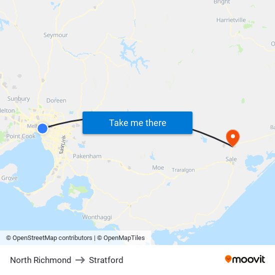 North Richmond to Stratford map