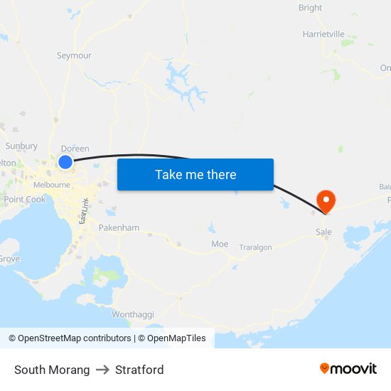 South Morang to Stratford map