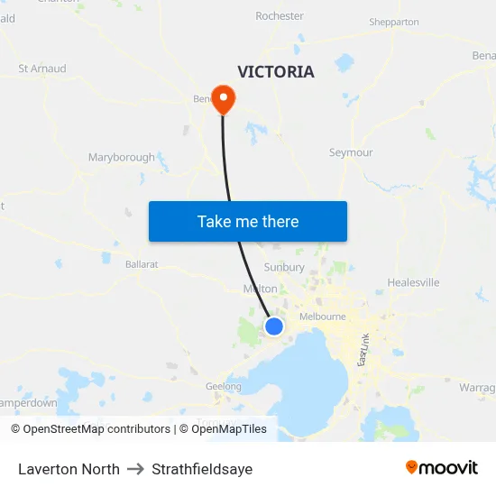 Laverton North to Strathfieldsaye map
