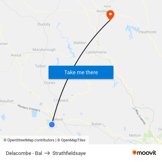 Delacombe - Bal to Strathfieldsaye map