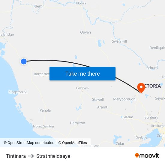 Tintinara to Strathfieldsaye map