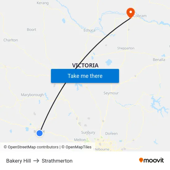Bakery Hill to Strathmerton map