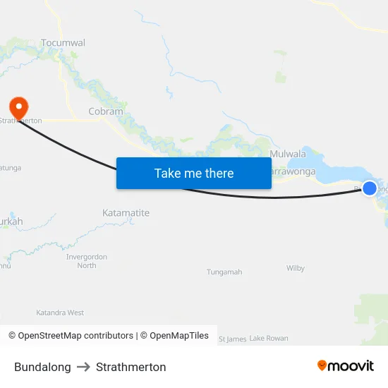 Bundalong to Strathmerton map