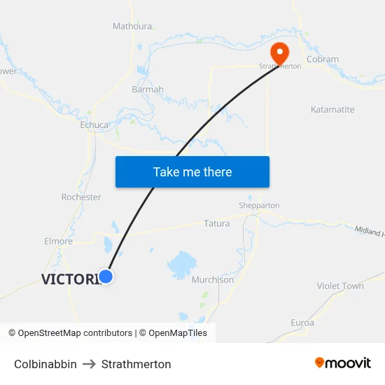 Colbinabbin to Strathmerton map