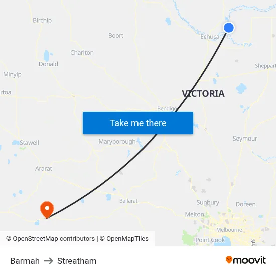 Barmah to Streatham map