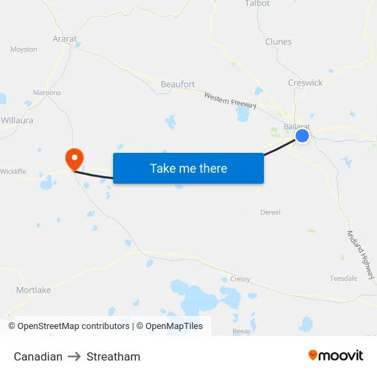 Canadian to Streatham map
