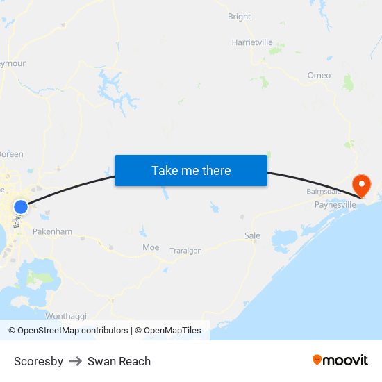 Scoresby to Swan Reach map