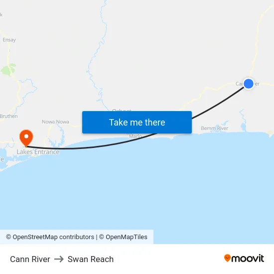 Cann River to Swan Reach map