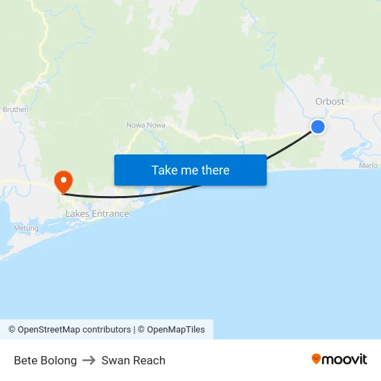 Bete Bolong to Swan Reach map