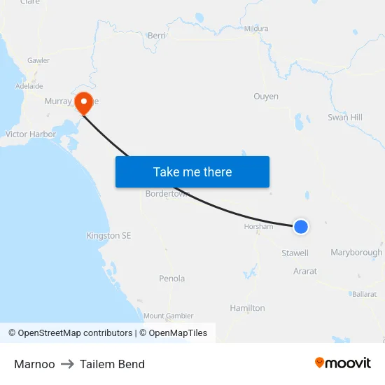 Marnoo to Tailem Bend map
