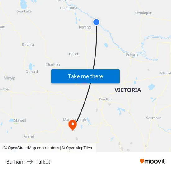 Barham to Talbot map