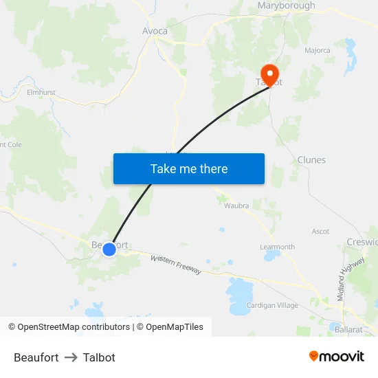 Beaufort to Talbot map