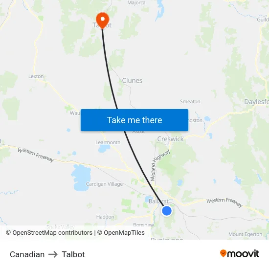 Canadian to Talbot map
