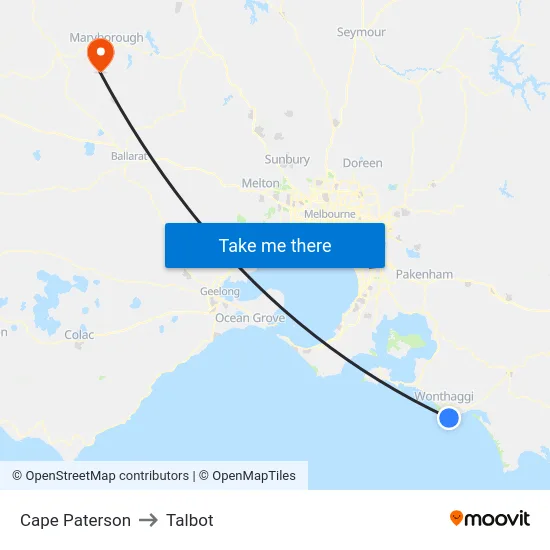 Cape Paterson to Talbot map