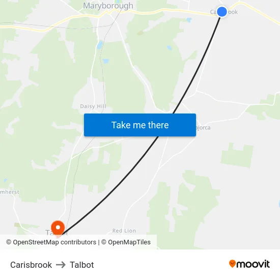 Carisbrook to Talbot map
