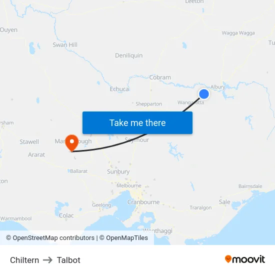 Chiltern to Talbot map