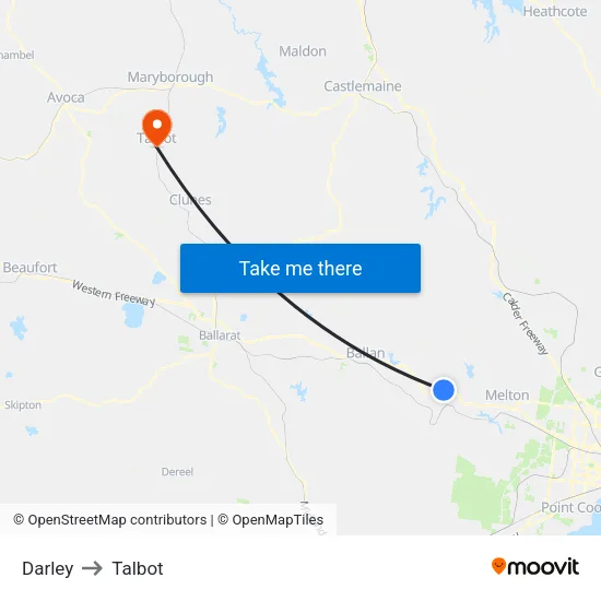 Darley to Talbot map