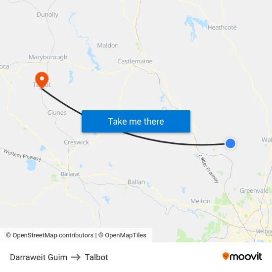 Darraweit Guim to Talbot map