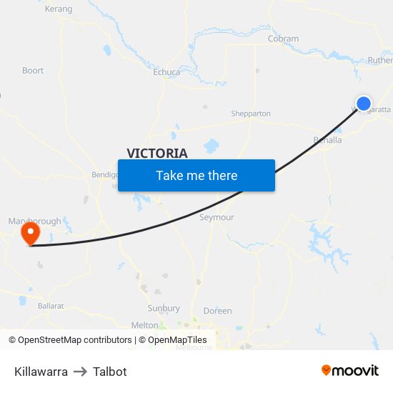 Killawarra to Talbot map
