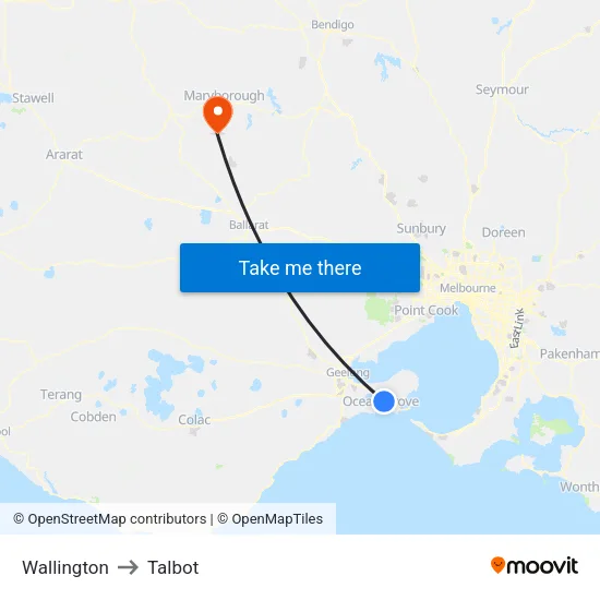 Wallington to Talbot map