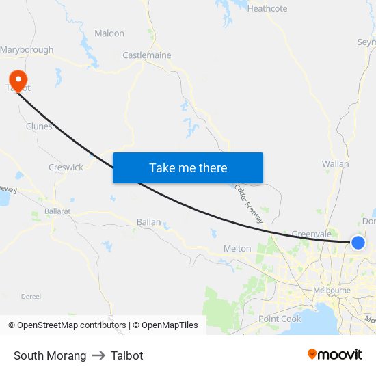 South Morang to Talbot map