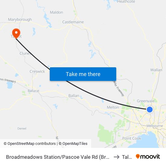 Broadmeadows Station/Pascoe Vale Rd (Broadmeadows) to Talbot map