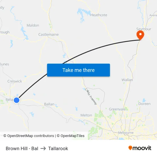 Brown Hill - Bal to Tallarook map