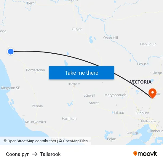 Coonalpyn to Tallarook map