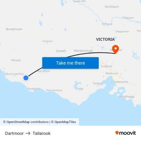 Dartmoor to Tallarook map