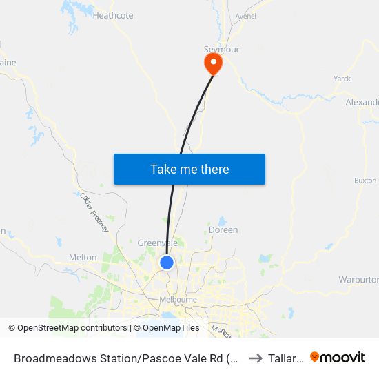 Broadmeadows Station/Pascoe Vale Rd (Broadmeadows) to Tallarook map