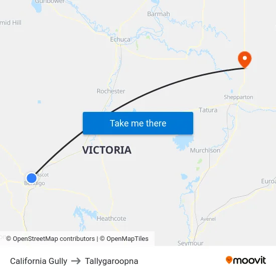 California Gully to Tallygaroopna map