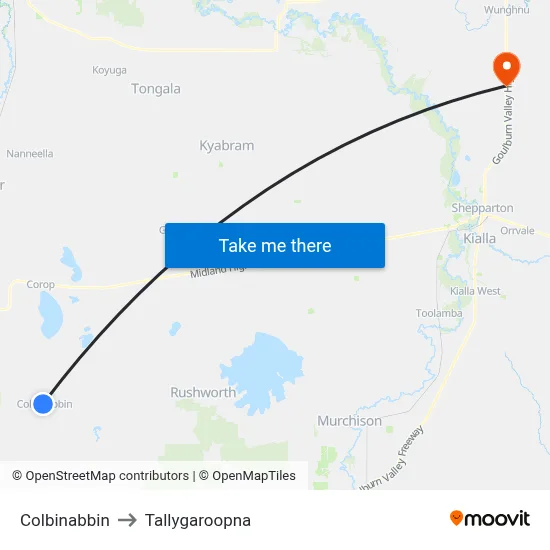 Colbinabbin to Tallygaroopna map