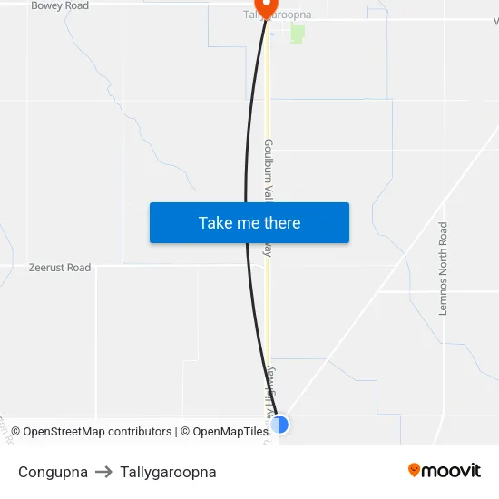 Congupna to Tallygaroopna map