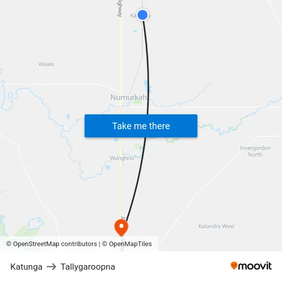 Katunga to Tallygaroopna map