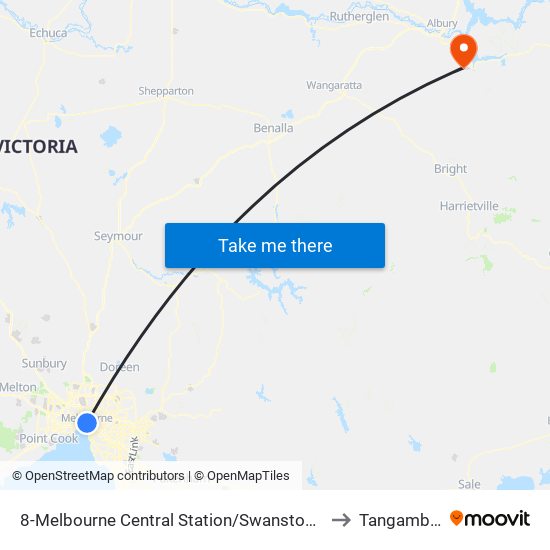 8-Melbourne Central Station/Swanston St (Melbourne City) to Tangambalanga map