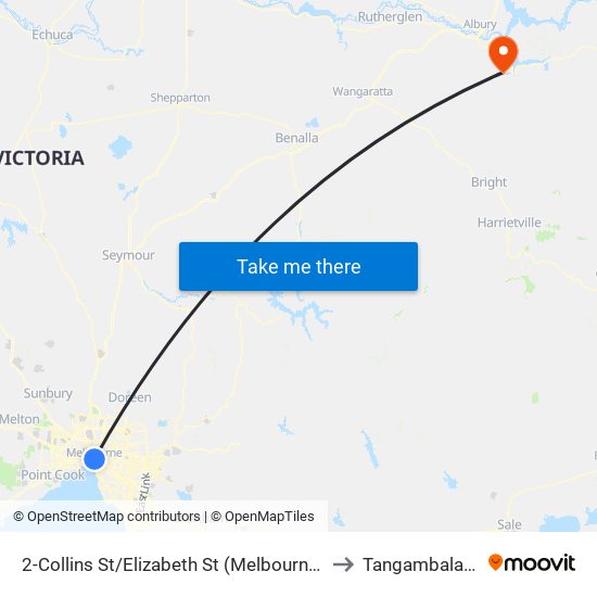2-Collins St/Elizabeth St (Melbourne City) to Tangambalanga map