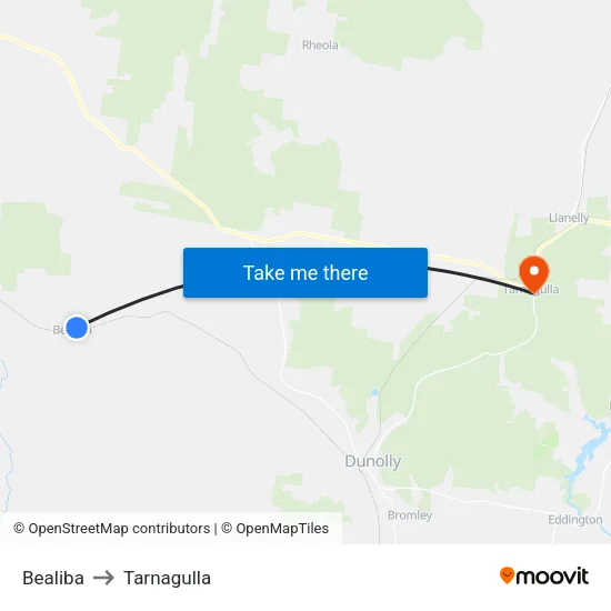 Bealiba to Tarnagulla map