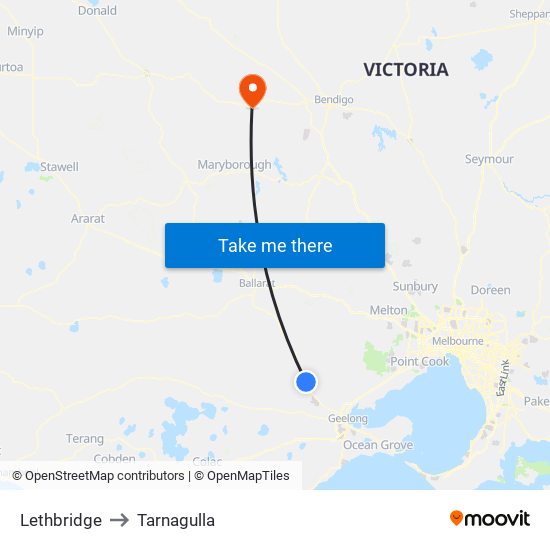 Lethbridge to Tarnagulla map