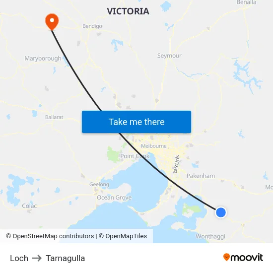 Loch to Tarnagulla map