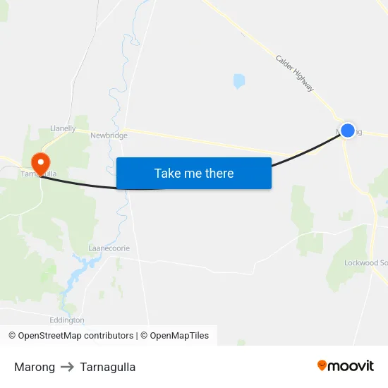 Marong to Tarnagulla map