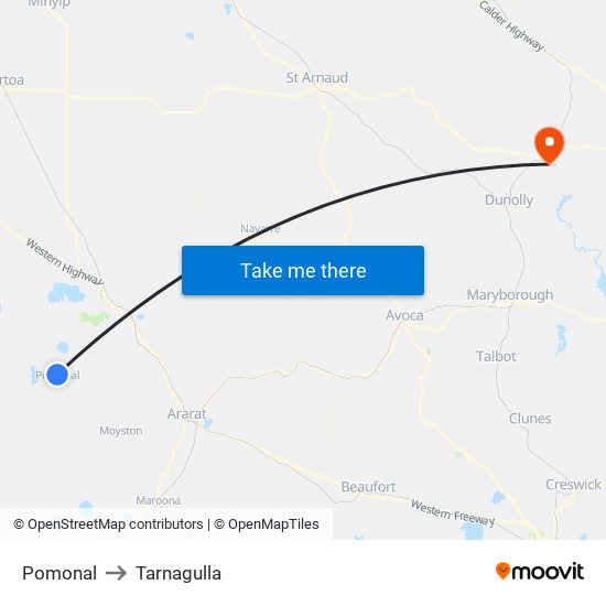 Pomonal to Tarnagulla map