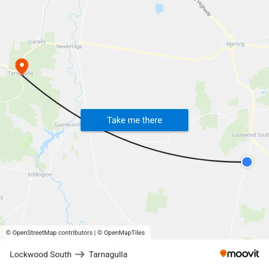 Lockwood South to Tarnagulla map